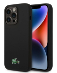 Tagakaaned Lacoste Apple iPhone 15 Pro Liquid Silicone Microfiber Croc Logo Magsafe Back Cover Black
