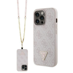 Tagakaaned Guess  Guess GUHCP13LP4TDSCPP case for iPhone 13 Pro / 13 - pink Crossbody 4G Metal Logo