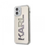 Tagakaaned Karl Lagerfeld iPhone 12 mini 5.4'' Liquid Glitter Multi Mirror Cover Silver