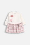 COCCODRILLO pikkade varrukatega kleit DREAM DIARIES GIRL NEWBORN, kreemjas, WC5129102DGN-003-086, 86 cm