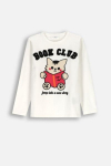 COCCODRILLO long sleeved t-shirt ACADEMY GIRL KIDS, ecru, ZC4143104AGK-003-122, 122 cm