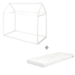 ROBA lastevoodi madratsiga-maja, 70x140 cm, White, 1061860WEZU