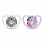 NUK lutt silikon Space Night, 6-18m, 2 tk, SU98