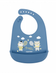 CANPOL BABIES silikoonist pudip&otilde;ll taskuga BONJOUR PARIS, navy blue, 74/027_blu