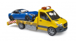 BRUDER MB Sprinter autotransporter valgus- ja helimooduliga ning BRUDER roadsteriga, 02675