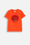 COCCODRILLO t-shirt GRUNGE SWAMP BOY KIDS, punased, ZC4143201GBK-009-122, 122 cm