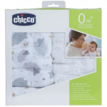 CHICCO musliinist m&auml;hkmelina, 2 tk, pilved/konfetti