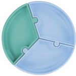 MINIKOIOI paigal p&uuml;siv taldrik PUZZLE, 6m+, Mineral Blue/Aqua Green, 101050051