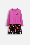 COCCODRILLO pikkade varrukatega kleit REBEL GIRL KIDS, lilla, WC5129103RGK-016-122, 122 cm