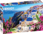 ENJOY PUZZLE pusle Vaade lilledega Santorinile, Kreeka, 1000 tk, 68 &times; 48 cm, Enjoy-1083