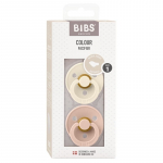 BIBS V&auml;rviline Anatoomiline lutt, 2-pakk, 0-6 m., Ivory/Blush, Suurus 1