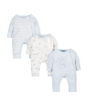 MOTHERCARE footless sleepsuit boy Prem 3 pack premature 1,8kg 854348