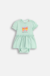 COCCODRILLO pikkade varrukatega beež s&auml;rk TROPICAL STORY GIRL NEWBORN, roheline, WC5112801TGN-031-086, 86 cm