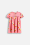 COCCODRILLO l&uuml;hikeste varrukatega kleit TROPICAL STORY GIRL NEWBORN, roosa, WC5129201TGN-033-086, 86 cm