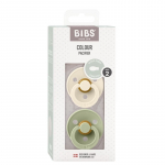 BIBS V&auml;rviline S&uuml;mmeetriline lutt, 2-pakk, 6-18 m., Ivory/Sage, Suurus 2