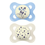 MAM Helendav &ouml;&ouml;lutt 0-6k silikoonlutt 2 tk pakis BLUE, 411587