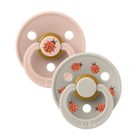 BIBS lutid STUDIO COLLECTION COLOUR ROUND, 6-18k, 2 tk., Ladybug blush mix