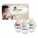 TOMMEE TIPPE Natural Start Natural Start  lutipudel CLOSER TO NATURE, isesteriliseerimise funktsiooniga150 ml, 3 vnt., 42271801