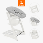 STOKKE s&ouml;&ouml;gitool koos turvakaare ja vasts&uuml;ndinu komplektiga TRIPP TRAPP, white, grey NBS, 685900
