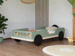 BENLEMI lastevoodi-džiip BEEP, 80x160 cm., Sage green, JP-0063/80X160-SAL