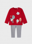 MAYORAL pikkade varrukatega t-s&auml;rk ja retuusid 4H, red, 80 cm, 2729-50