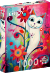 ENJOY PUZZLE pusle &Otilde;nnelik valge kass, 1000 tk, 68 &times; 48 cm, Enjoy-2293