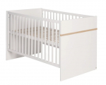 ROBA muudetav beebivoodi PIA, 70x140 cm., White/San Remo Oak, 60991
