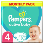 PAMPERS m&auml;hkmed ACTIVE BABY, Suurus 4, 180 tk., 9-14 kg.