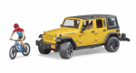 BRUDER Jeep Wrangler Rubicon Unlimited, 1 maastikuratas ja jalgrattur, 02543