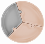 MINIKOIOI paigal p&uuml;siv taldrik PUZZLE, Bubble Beige/Powder Grey, 101390007