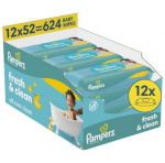 PAMPERS niisked salvr&auml;tikud Wipes Fresh Clean Plastic Free, 12x52 vnt., 80889012