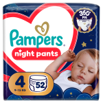 PAMPERS p&uuml;ksm&auml;hkmed Night Pants, 4 suurus, 9-15kg, 52 tk., 80895146