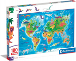 CLEMENTONI pusle Super Dinosaurs Map, 180 tk., 29790