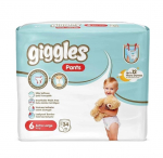 GIGGLES p&uuml;ksm&auml;hkmed Jumbo Junior Plus, 6 suurus, 15+ kg, 34 tk