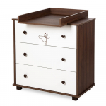 KLUPŚ komood vahetuslauaga GIRAFFE, White/Walnut