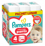 PAMPERS p&uuml;ksm&auml;hkmed Pants Monthly, 4 suurus, 9-15kg, 214 vnt., 80894758
