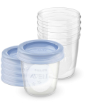 PHILIPS AVENT 8329 rinnapiima hoiustamise topsid kaanega 5x180ml, SCF619/05