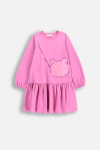 COCCODRILLO pikkade varrukatega kleit COSMIC GIRL KIDS, roosa, WC5129101CGK-007-122, 122 cm