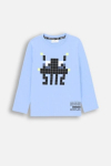 COCCODRILLO t-shirt WORLD OF PIXEL BOY KIDS, sinised, ZC4143101WBK-014-122, 122 cm