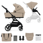 KINDERKRAFT universaalne jalutusk&auml;ru YOXI 2in1, sand beige, KSYOXI00BEG2000