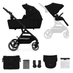 KINDERKRAFT universaalne jalutusk&auml;ru YOXI 2in1, pure black, KSYOXI00BLK2000