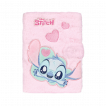 STITCH DISNEY A5 karvane pehme m&auml;rkmik, roosa, 99527PTR