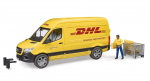BRUDER 1:16  kulleri kaubik MB Sprinter DHL koos juhiga, 02671