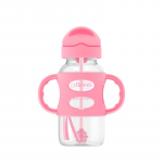 DR. BROWNS Sippy k&otilde;rrega pudel/silikoonist k&auml;epidemetega, Roosa, 270 ml, 1 pakk, WB91011