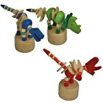 Puidust dinosaurus Push Puppets, asst, WD186