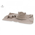 MIMINU bambusest kapuutsiga r&auml;tik TEDDY, 100x100 cm., Mokka