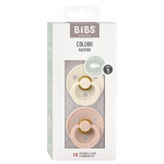BIBS V&auml;rviline S&uuml;mmeetriline lutt, 2-pakk, 0-6 m., Ivory/Blush, Suurus 1
