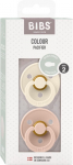 BIBS V&auml;rviline S&uuml;mmeetriline lutt, 2-pakk, 6-18 m., Ivory/Blush, Suurus 2