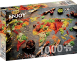 ENJOY PUZZLE pusle Maailmakaart v&uuml;rtsidest, 1000 tk, 68 &times; 48 cm, Enjoy-1461