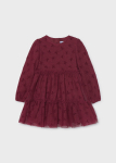 MAYORAL pikkade varrukatega kleit, raspberry, 4.933-57, 122&nbsp; cm